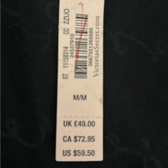 Victoria’s Secret Chic Black Women's Wrap Sleepwear with Light Pink Piping - Picture 4 of 4